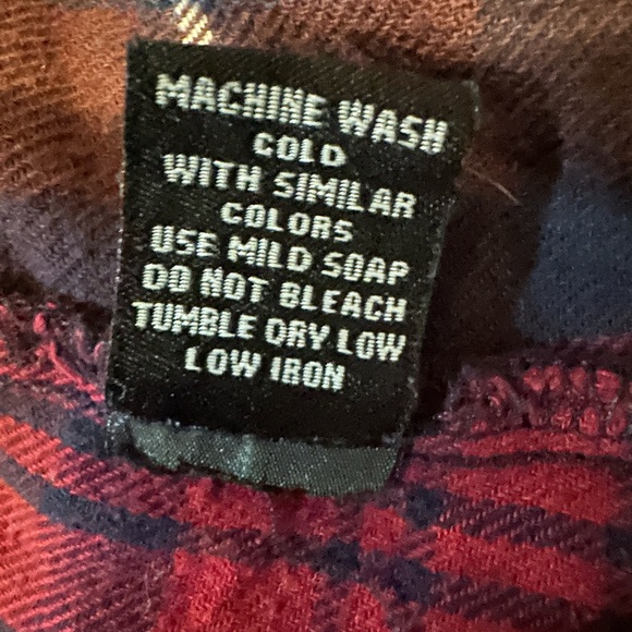 New Look Women's Hooded Plaid Flannel Shirt - Red & Black - Size Large - Picture 6 of 7